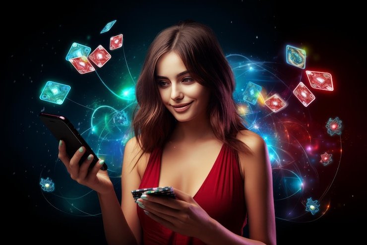 Berbagai permainan meja casino seperti poker dan blackjack dalam suasana virtual yang elegan